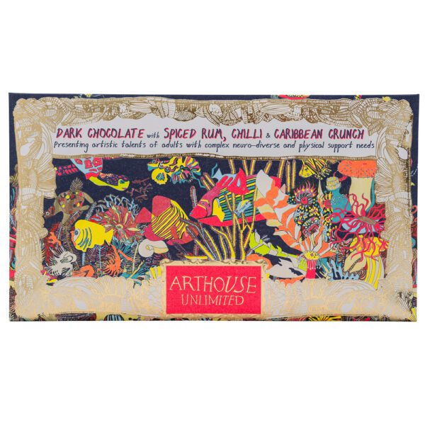 Arthouse Chocolate, Angels of The Deep Dark Chocolate with Spiced Rum, Chilli & Caribbean Crunch