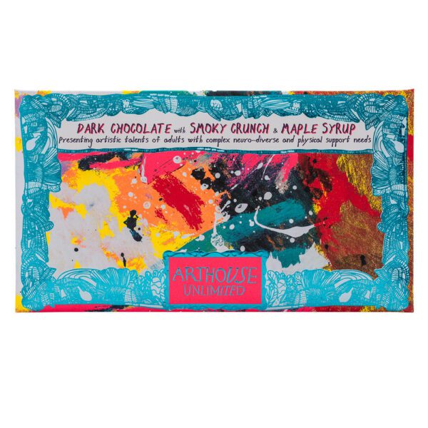 Arthouse Chocolate, Adventurous Dark Chocolate with Smoky Crunch and Maple Syrup