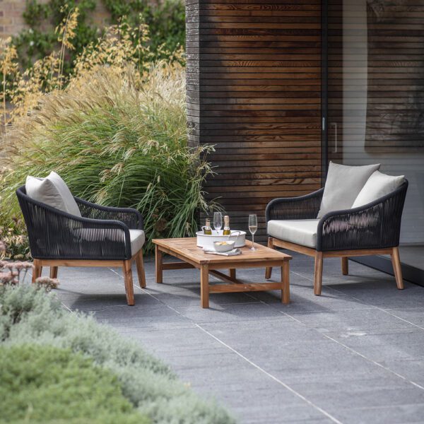Luccomb Armchair Set - Acacia Wood, Polyrope